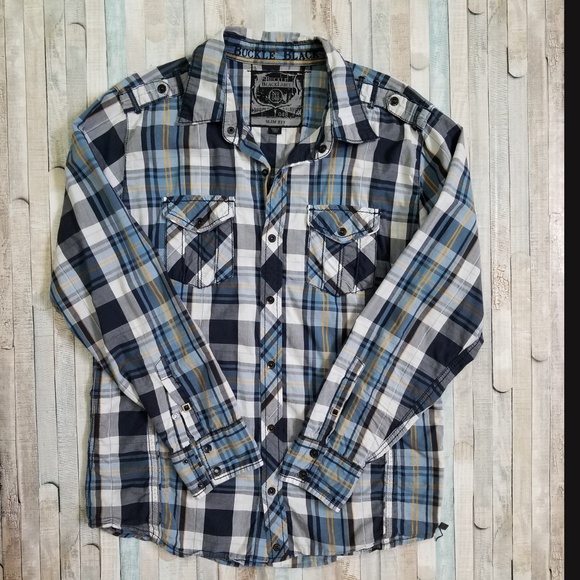 Buckle Other - Buckle Black Label Blue Plaid Shirt